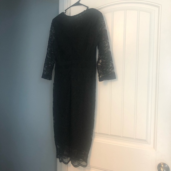 Boutique black lace fitted dress size M - Picture 3 of 3